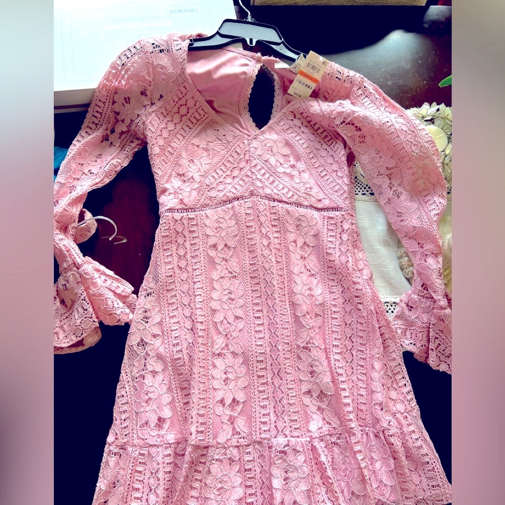 Brand new pink lace dress